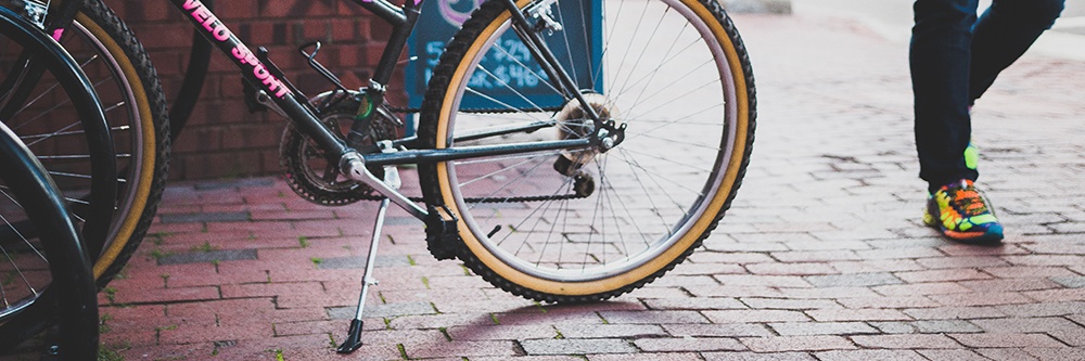 a bike being held up by a kickstand